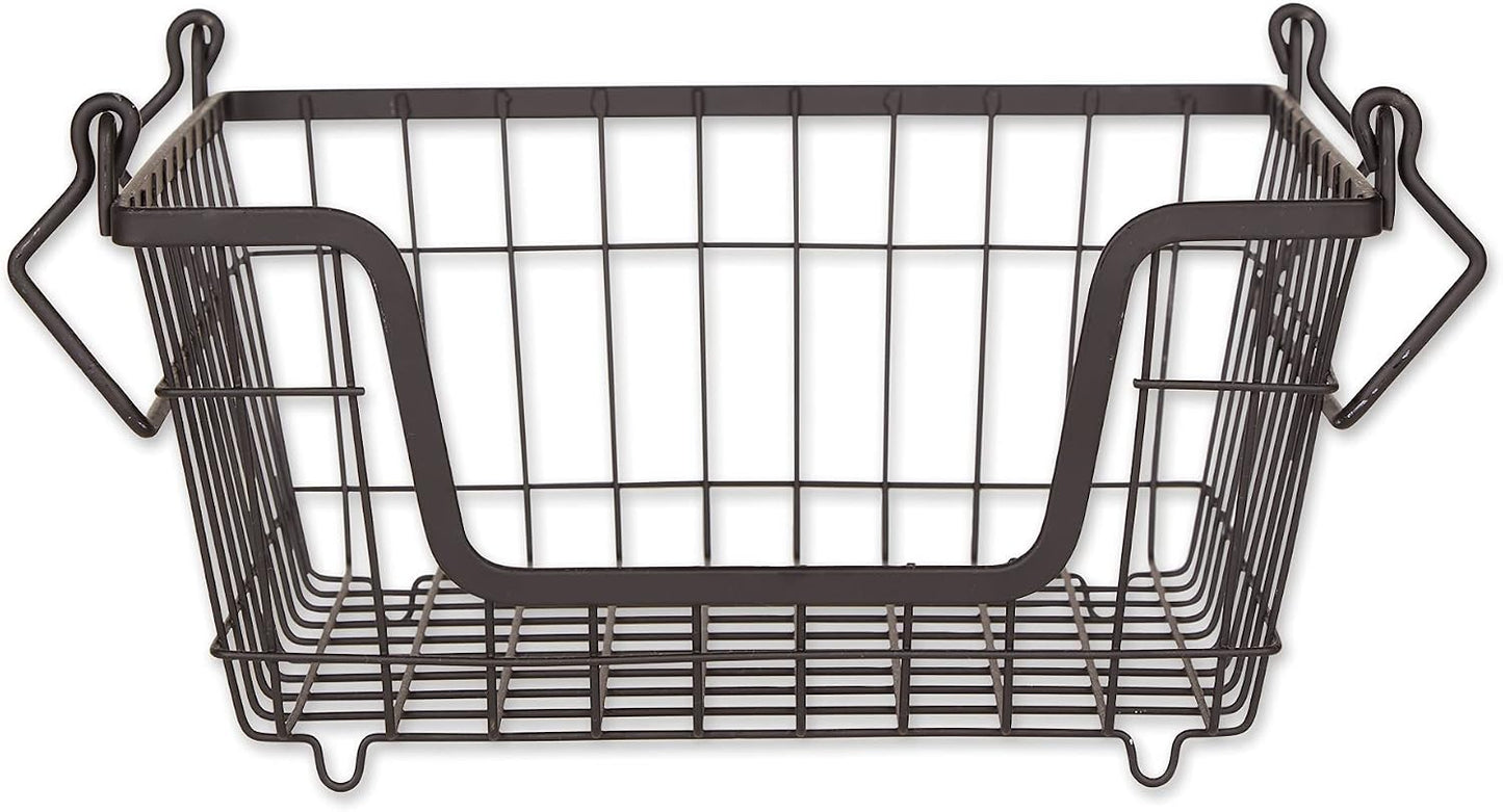 DII Metal Wire Mesh Stackable Utility Storage Bin, Small Round, 12x12x10", Bronze