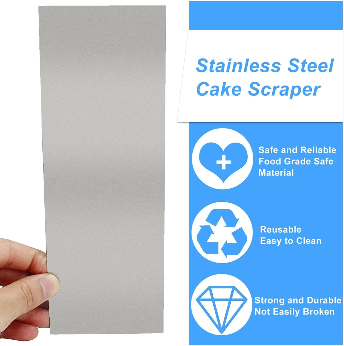 Bonsicoky Stainless Steel Cake Scraper