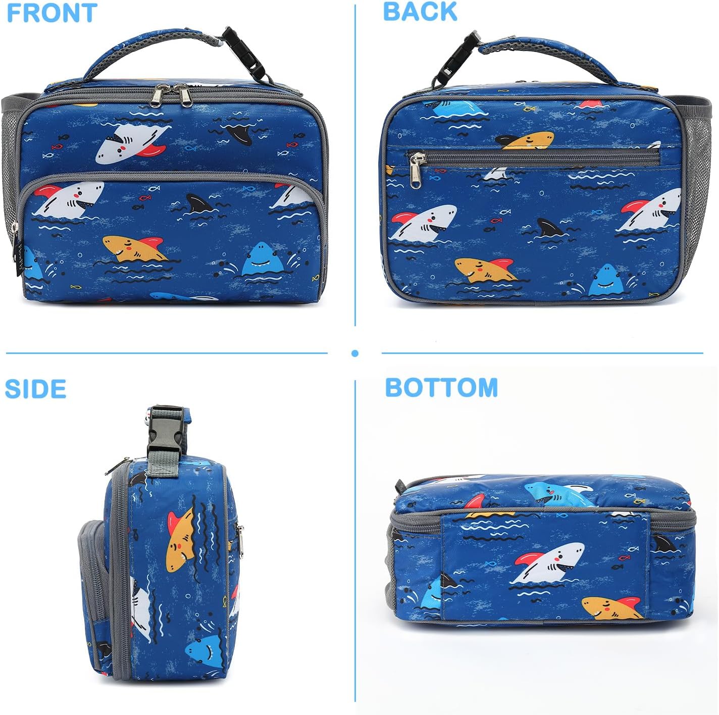 FlowFly Kids Lunch box Insulated Soft Bag Mini Cooler Back to School Thermal Meal Tote Kit for Girls, Boys, Astronaut - Colors A