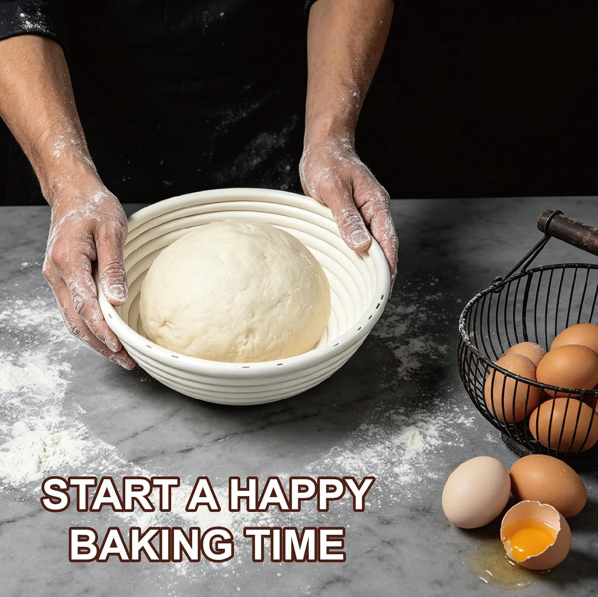 Banneton Bread Proofing Basket, 10 inch Oval Banneton Basket,Sourdough Proofing Basket,Bread Bowl Handmade Rattan Baskets and Liners for Professional & Home Sourdough Bread Baking