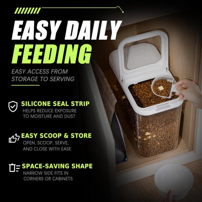 LivLab Mker Dog Food Storage Container - 6L/6KG/10LBS Pet Food Storage Containers With Lids & Scooper, BPA Free Airtight Storage Containers Store Dry Food For Kitchen Pantry