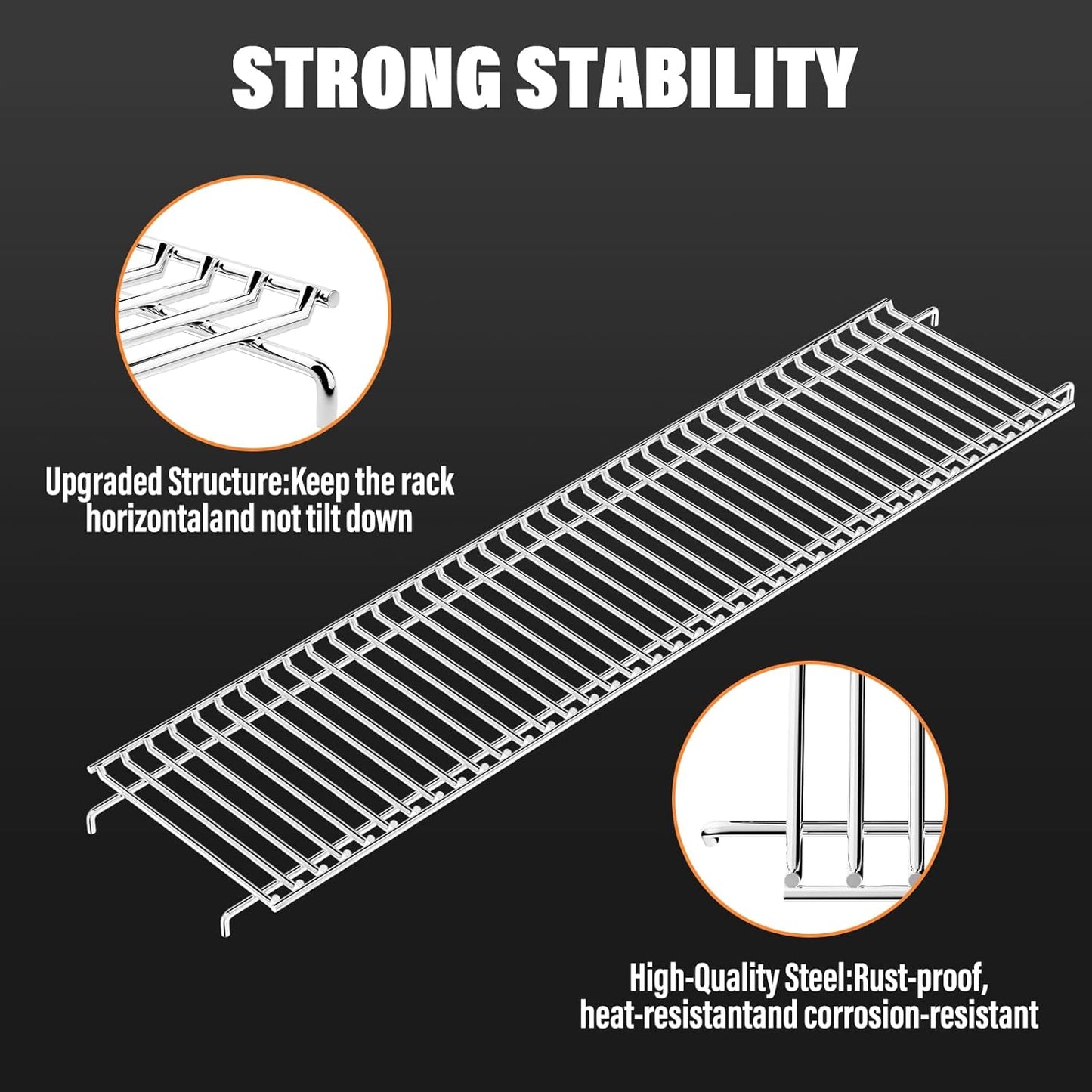 Utheer 2-Pack Griddle Warming Rack for Blackstone 28" Griddles, Stainless Steel Flat Top Grill Accessories | Reversible Rack Adds Prep Space, Foldable Clip-On Design Expands Cooking & Holding Area