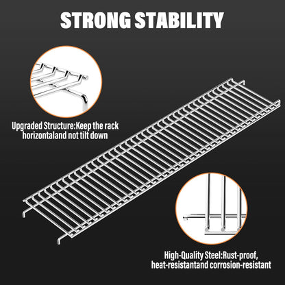 Utheer 2-Pack Griddle Warming Rack for Blackstone 28" Griddles, Stainless Steel Flat Top Grill Accessories | Reversible Rack Adds Prep Space, Foldable Clip-On Design Expands Cooking & Holding Area