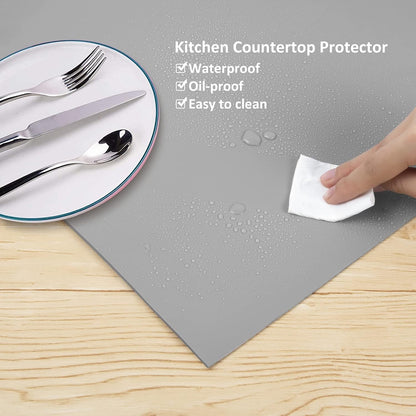 Silicone Mat Heat Resistant Mats for Countertop, Large Silicone Mats for Crafts Kitchen Counter Workbench Table protector, Size 36x24 inches Thick 2mm,Rolled Package,Light Blue