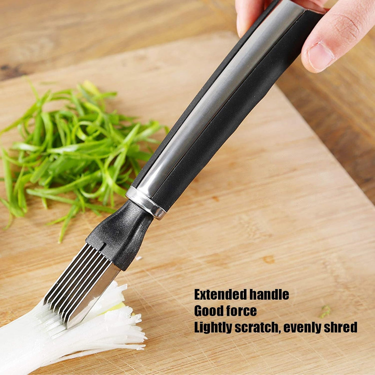 Green Onion Shredder, Stainless Steel Chopped Green Onion Knife, Professional Scallion Shredding Tool, Kitchen Tool Slice Cutlery Vegetable Cutter Sharp Scallion Cutter Shred Knife (1)