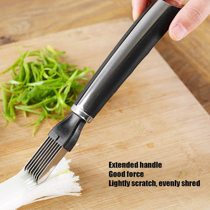 Green Onion Shredder, Stainless Steel Chopped Green Onion Knife, Professional Scallion Shredding Tool, Kitchen Tool Slice Cutlery Vegetable Cutter Sharp Scallion Cutter Shred Knife (1)