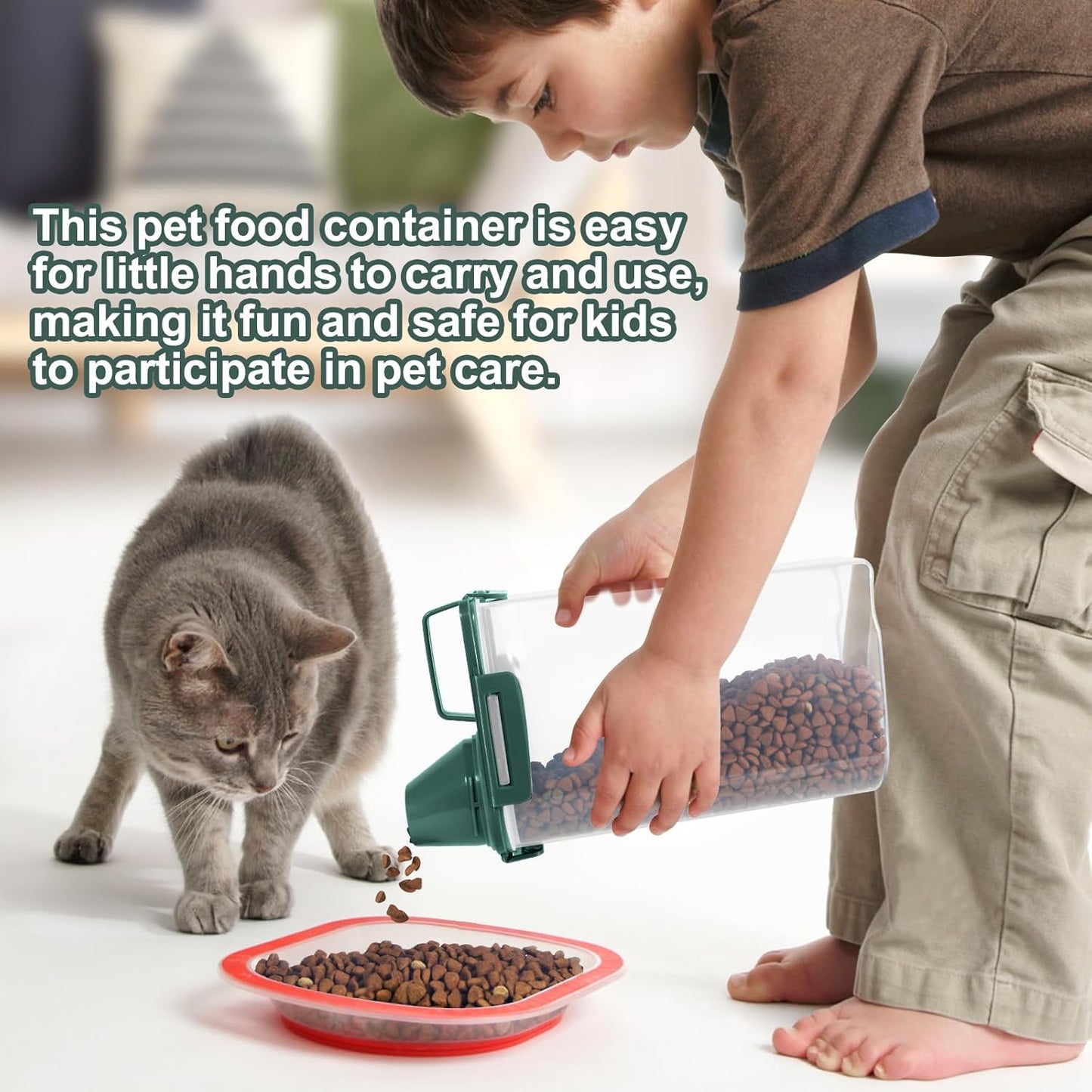 TBMax Rice Container 10 Lbs, Cereal Container Oatmeal Storage, Airtight Food Dispenser with Easy-pouring Spout & Handy Cup for Flour Grain Beans, Pet Dog Cat Bird Food Storage Container