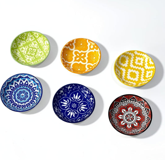 Ceramic Dipping Bowls, 3 oz Soy Sauce Dish Pinch Bowls Set of 6