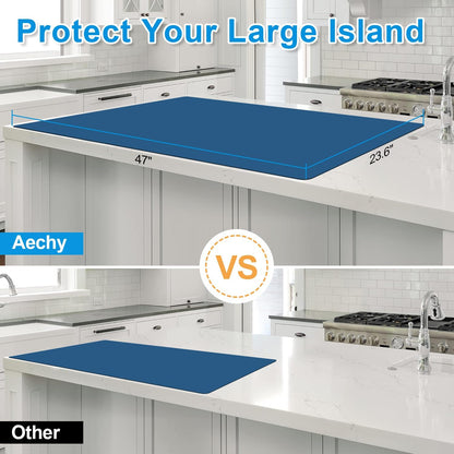 AECHY Extra Large Silicone Mat 78.74”x19.69”x0.08”, Multipurpose Silicone Mat Thick Heat Resistant Mat Shipped Rolled Up Kitchen Counter Mat Nonslip Silicone Mats for Kitchen Counter Translucent