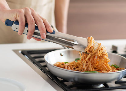 Misen Kitchen Tongs - Dishwasher Safe, Heavy Duty - Precision Stainless Steel Grilling Tool - Heat Resistant - Perfect for Serving and Air Frying - 13 Inch | Gray