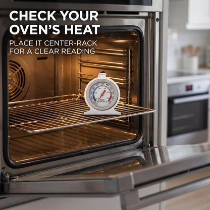 Silver Oven Thermometer 50-300°C/100-600°F, Woodstove Thermometers, Oven Grill Fry Chef Smoker Thermometer Instant Read Stainless Steel Thermometer Kitchen Cooking Thermometer, Oven Thermometers