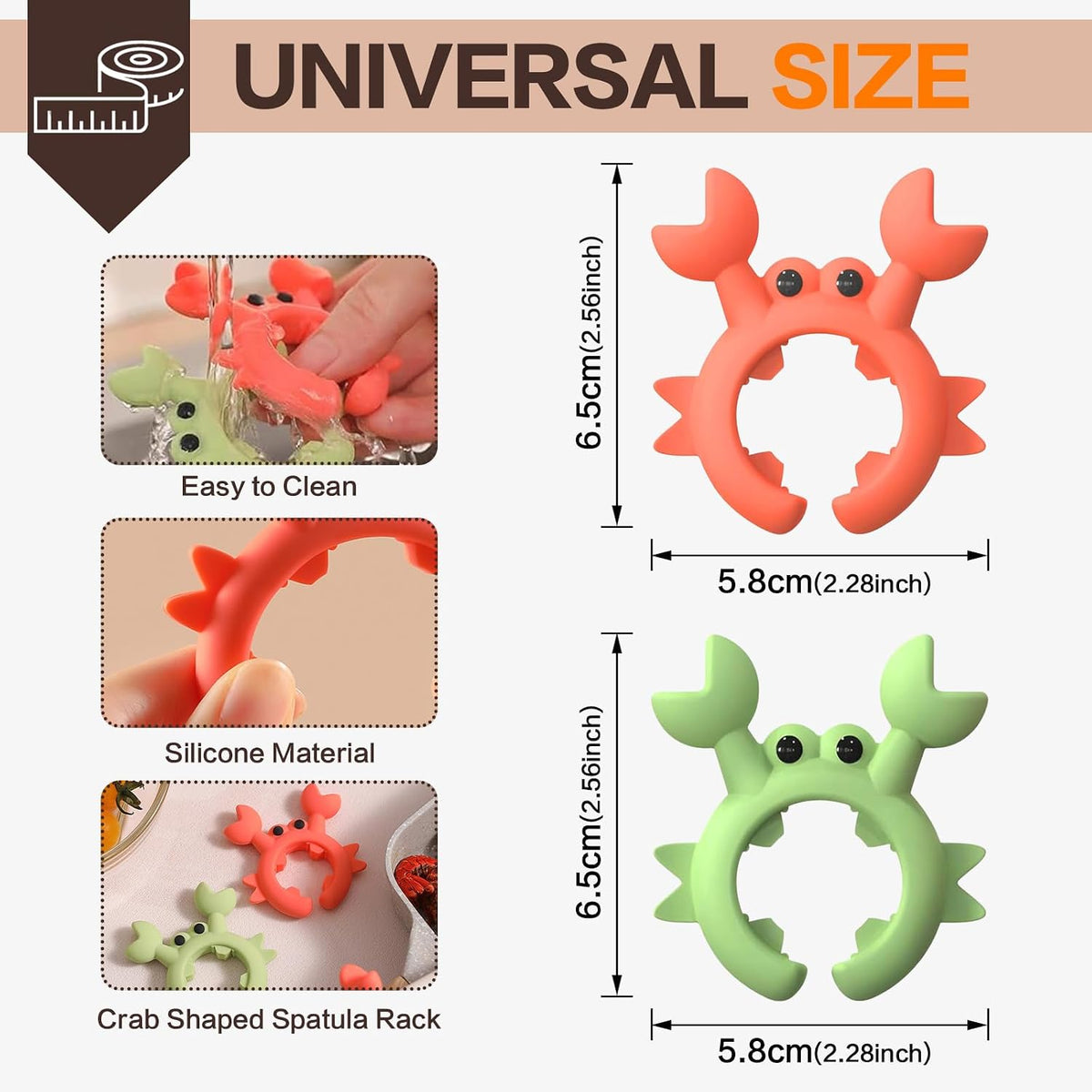 Crab Spatula Holder, Crab Shaped Silicone Spatula Holder Anti-scalding, Adjustable Crab Utensil Holder, Crab Spoon Holder For Pot Boil Over Spill Stopper,cute Creative Crab Gifts (green)