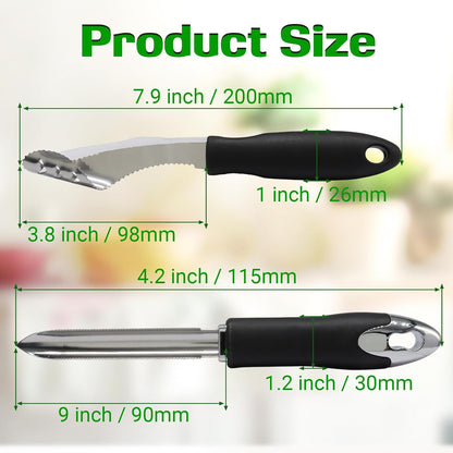 2 Pack 7.9 & 9 Inch Jalapeno Pepper Corer, Stainless Steel