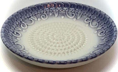 BonCera, Premium Ceramic Garlic Grater Plate Set - Purple Embossed