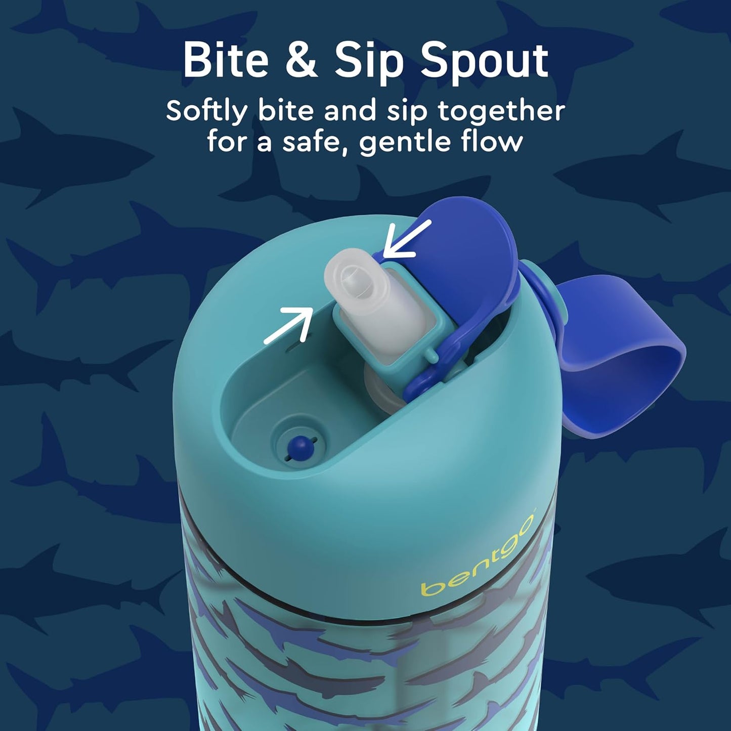 Bentgo Kids Water Bottle - Leak-Proof, Durable Tritan PFAS- & BPA-Free 15 fl oz, Kids/Toddlers Ages 3+ for School & Sports; Bite & Sip Spout, Carrying Handle, Dishwasher Safe (Unicorn)