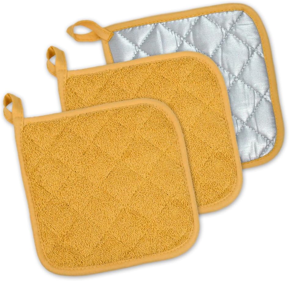 DII Basic Terry Collection Quilted 100% Cotton, Potholder, Nautical Blue