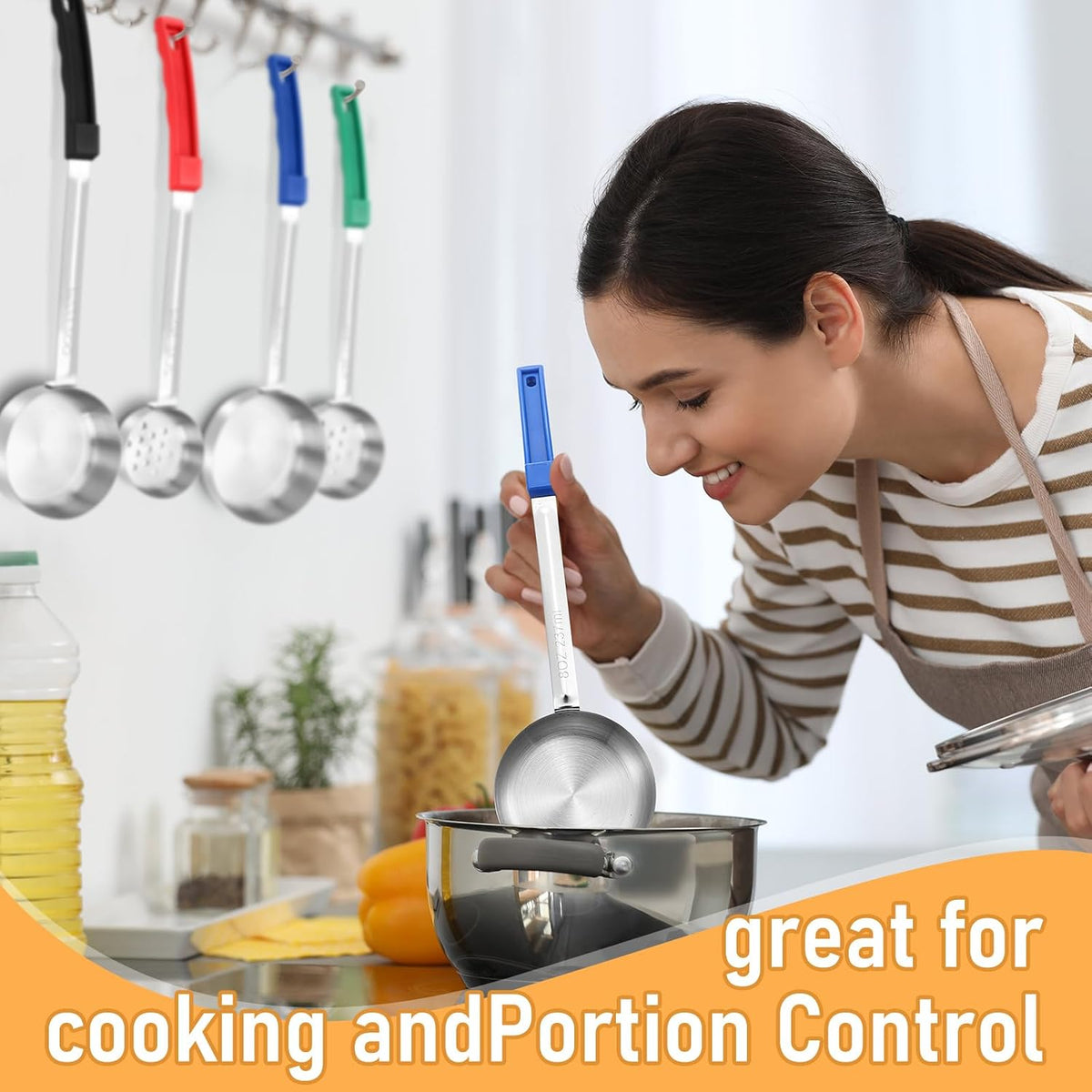 6 Pcs Portion Control Serving Spoon Set, Portion Scoops for Food