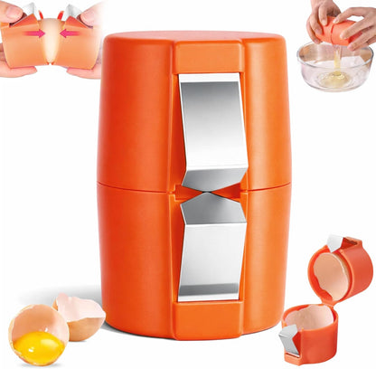 Egg Cracker & Egg Shell Opener Tool - Easy Egg Shell Cracker for Clean Shell Opening - Egg Opener & Kitchen Gadget for No Mess Breakfast & Meal Prep (Black)
