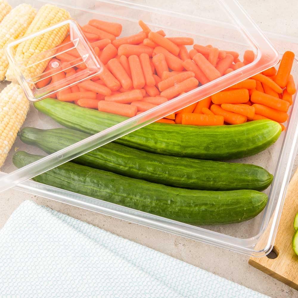 Restaurantware-2.5 Inch Deep Food Pans, 1 1/6 Size Commercial Food Storage Container - Freezable, Break-Resistant, Clear Plastic Cold Pans, Dishwashable, For Kitchens, Restaurants, Or Cafeterias
