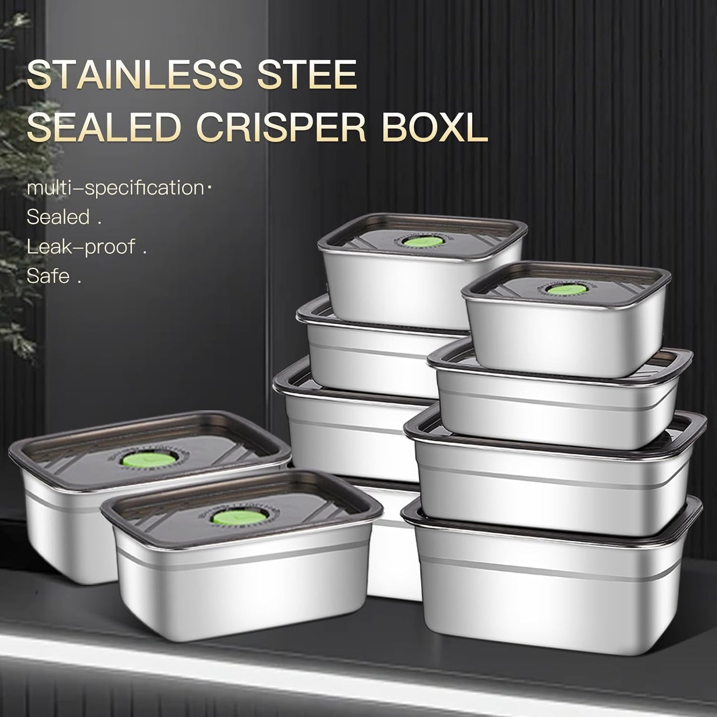 GIUOIDUO stainless steelFood Storage Containers setsstorage box with lidfreezer FrozenKitchen tray with lidOven plateSide dish plate Freezer & Dishwasher Safe