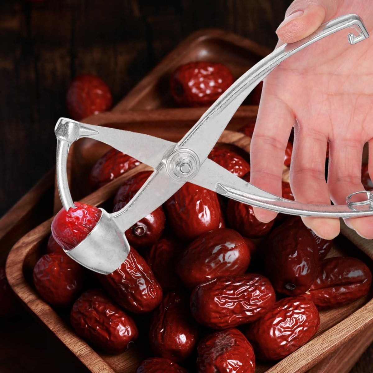 PRETYZOOM Household Cherry Pitter Tool Stainless Steel Core Remover Wear-Resistant Kitchen Gadget for Red Dates Jam Making and Cake Decoration 7.28X1.77X0.39In