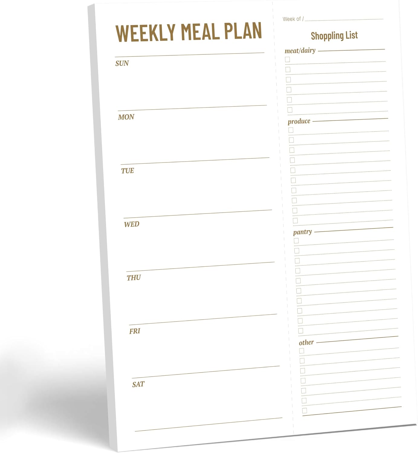 Weekly Meal Planner - Undated Magnetic Notepads with Grocery List, 7" x 9",52 Weeks, Meal Planning Pad for Refrigerator Door with Tear-Off Shopping List, Hanging Food/Menu Organizer Notepad
