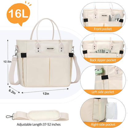MAXTOP Lunch Bag Women for Work Insulated Thermal Lunch Box for Men with Wide-Open Pocket Reusable Leakproof Cooler Bags with Removable Shoulder Strap for Teacher Nurse Office Picnic Travel Black