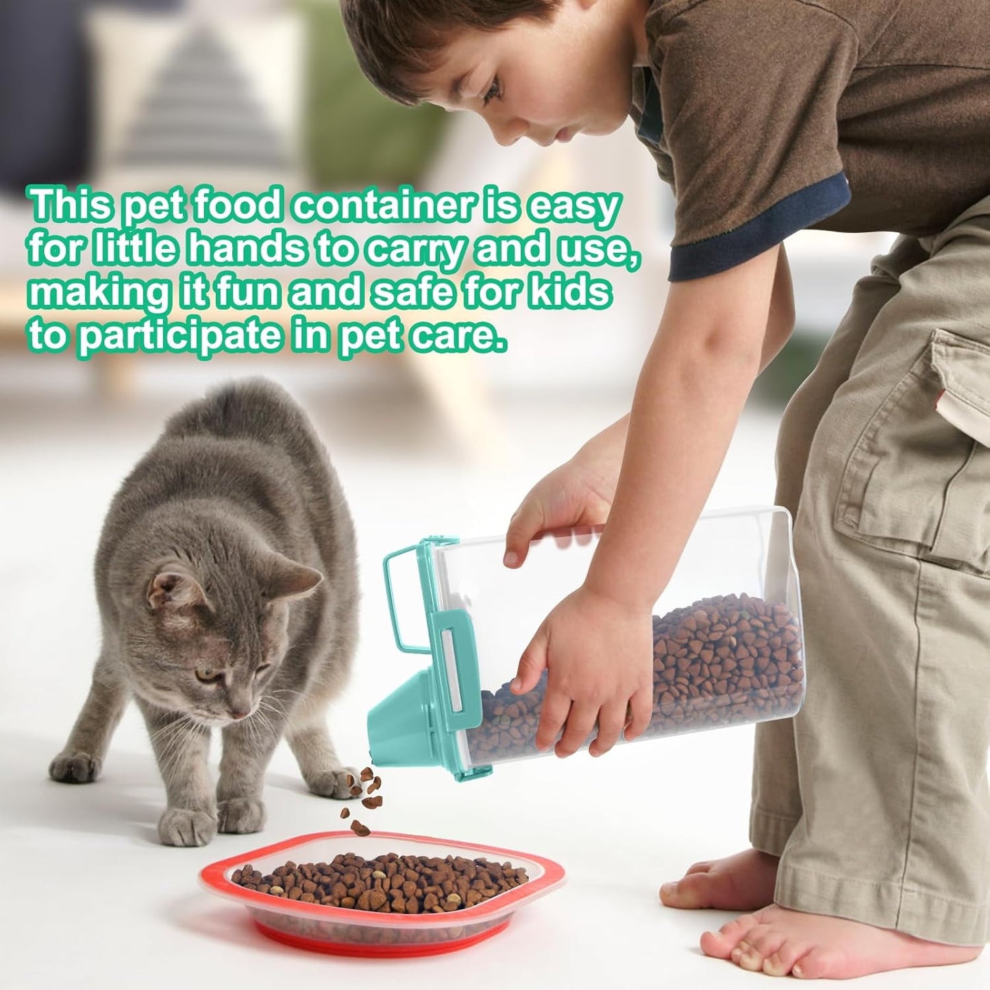 TBMax Rice Container 10 Lbs, Cereal Container Oatmeal Storage, Airtight Food Dispenser with Easy-pouring Spout & Handy Cup for Flour Grain Beans, Pet Dog Cat Bird Food Storage Container