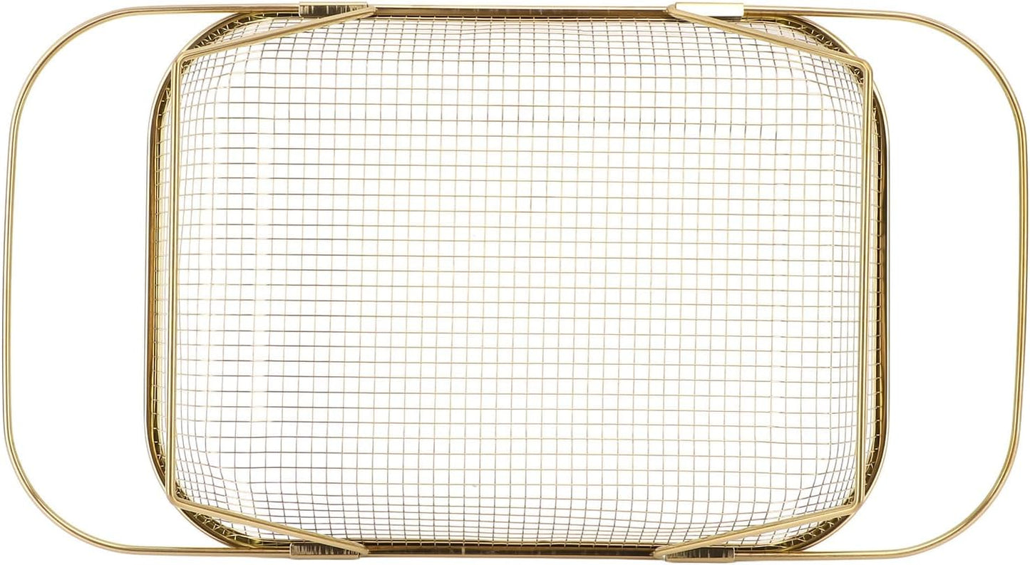 Fydun Stainless Steel Colander, Over The Sink Strainer Basket Kitchen S Er Gold Strainer Over The Sink Colander Basket for with Handles Fine Mesh Expandable Essentials (Gold)