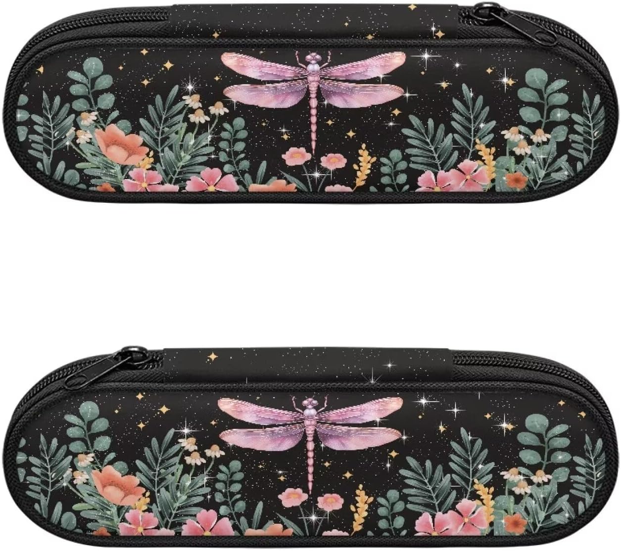 Travel Cutlery Set with Case for Kids Portable Utensil Case Reusable Silverware Pouch for School Travel Lunch Capybara Flower