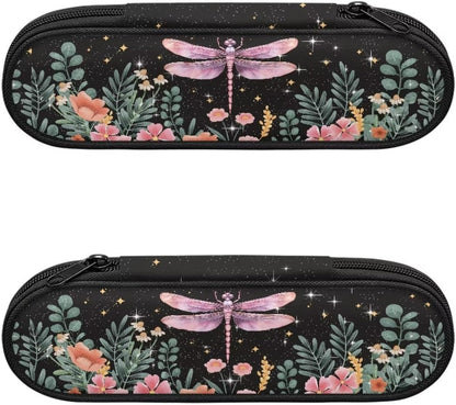 Travel Cutlery Set with Case for Kids Portable Utensil Case Reusable Silverware Pouch for School Travel Lunch Capybara Flower
