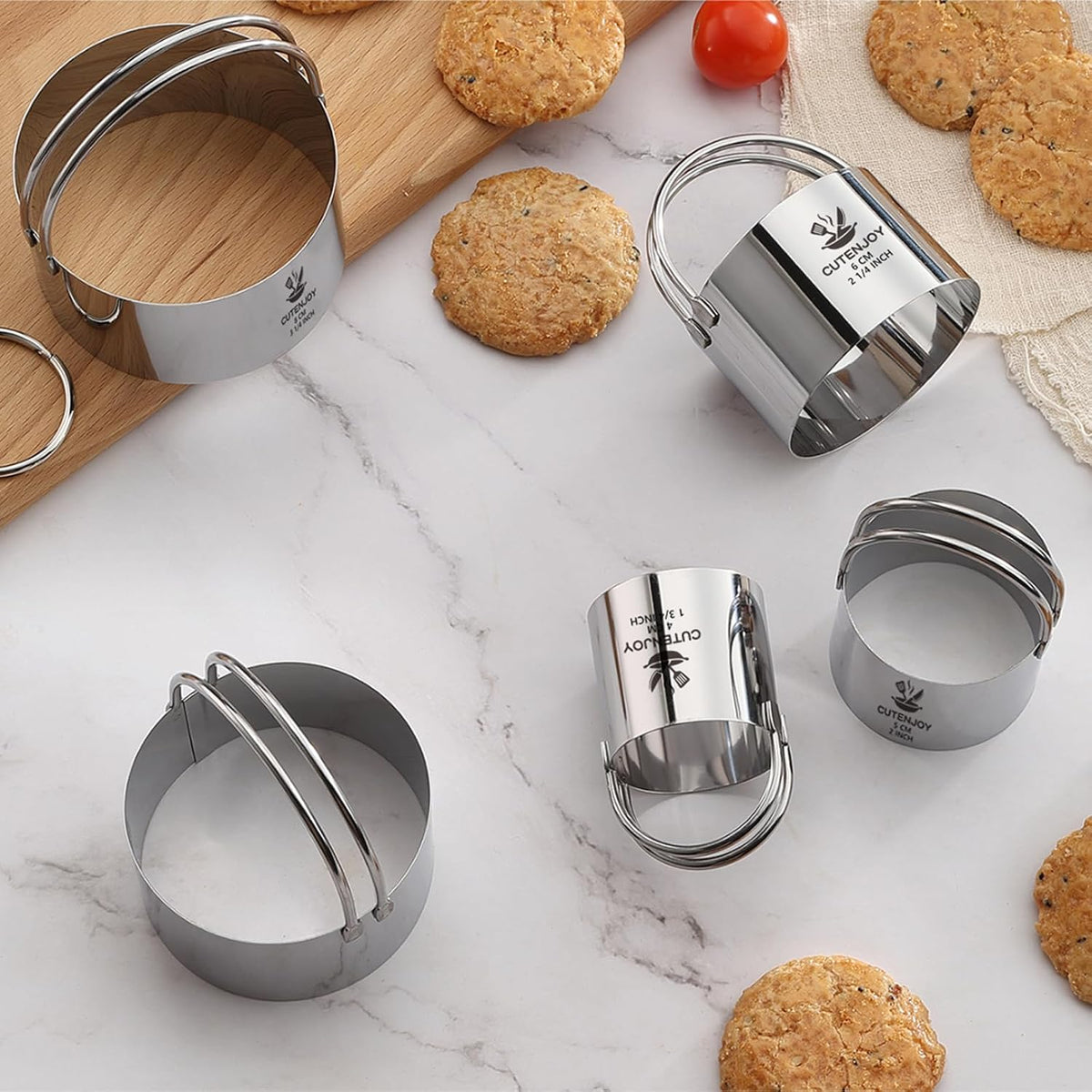 Round Cookie Cutters (2, 3, 3.5, 4, 5, 6 Inch) Biscuit Cutter Set