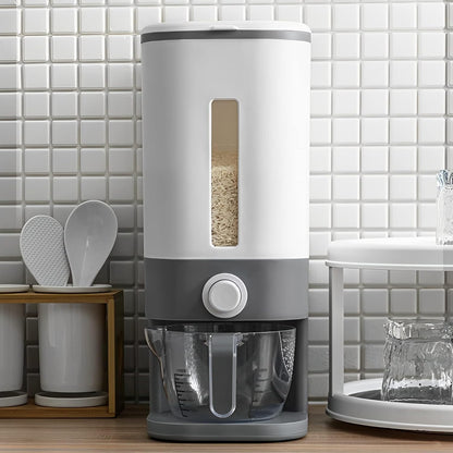 Sooyee 23 Lbs Rice Dispenser with Measuring Cup and One Drawer Food Storage Containers for Rice, Corn,Soybean & Oatmeal,Airtight, Moisture Proof
