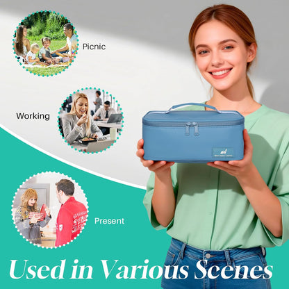 NOL Mini Insulated Lunch Bag for Women Men Kids | Small Leakproof Reusable Lunch Tote | Fits 6 Cans 330ml | Thermal Cooler for Work School Picnic Camping, Navy blue