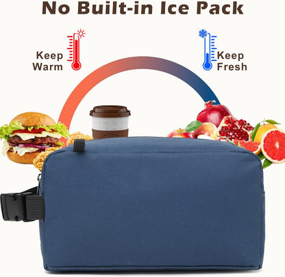 FlowFly Small Insulated Lunch box Portable Soft Bag Mini Cooler Thermal Meal Tote Kit with Handle for Work & School, Black