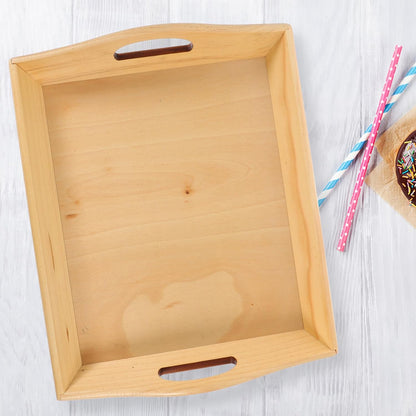 STOBAZA Wooden Serving Tray Rectangular Fruit and Snack Storage Elegant Decor for Home