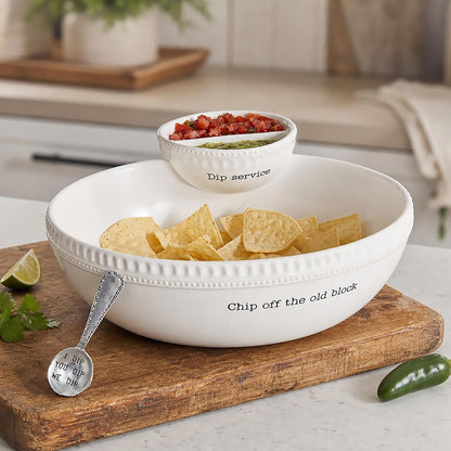 Mud Pie Beaded Stacked Chip And Dip Bowl