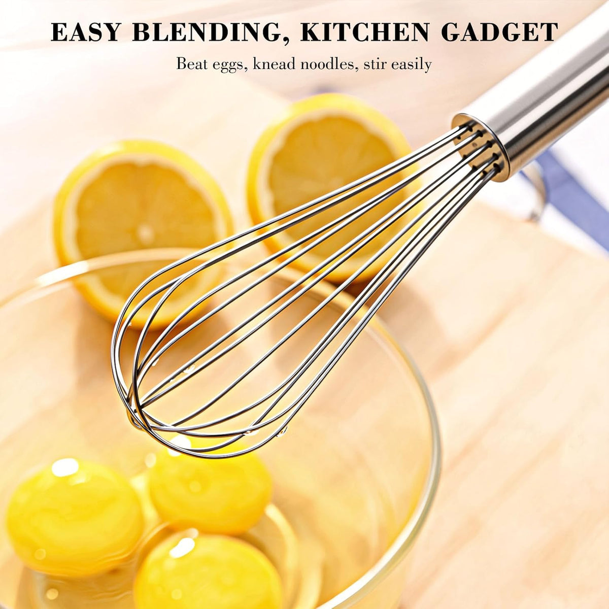 NileHome 3-Pack Stainless Steel Whisk Set, Kitchen Utensils for Cooking