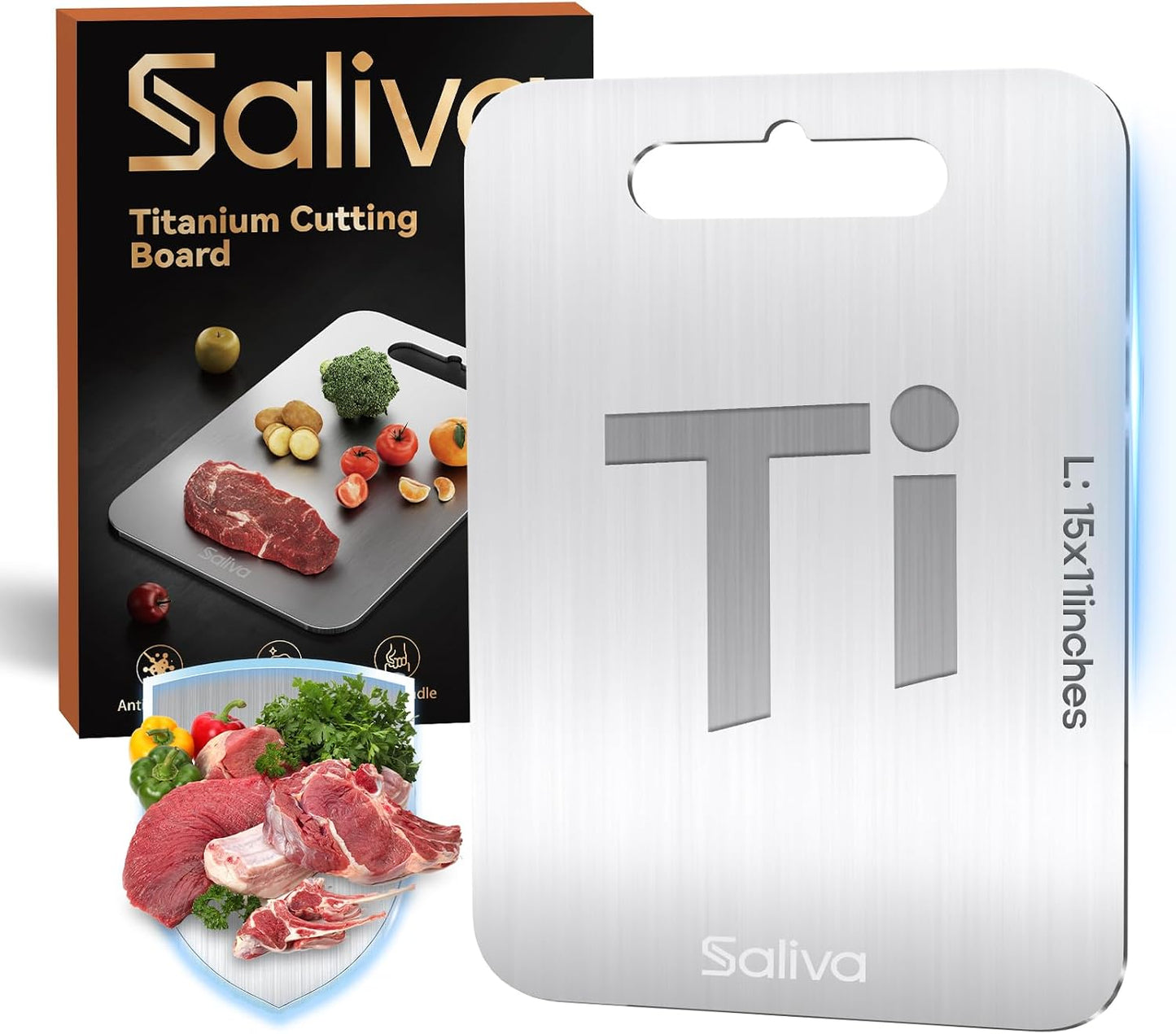 3pcs Titanium Cutting Boards for Kitchen, 2026 New Titanium Cutting Board Set of 3, Double Sided Non Toxic Chopping Boards, Hygiene, Dishwasher Safe, Easy To Clean, for Meat, Fruit, Vegetables(S+M+L)