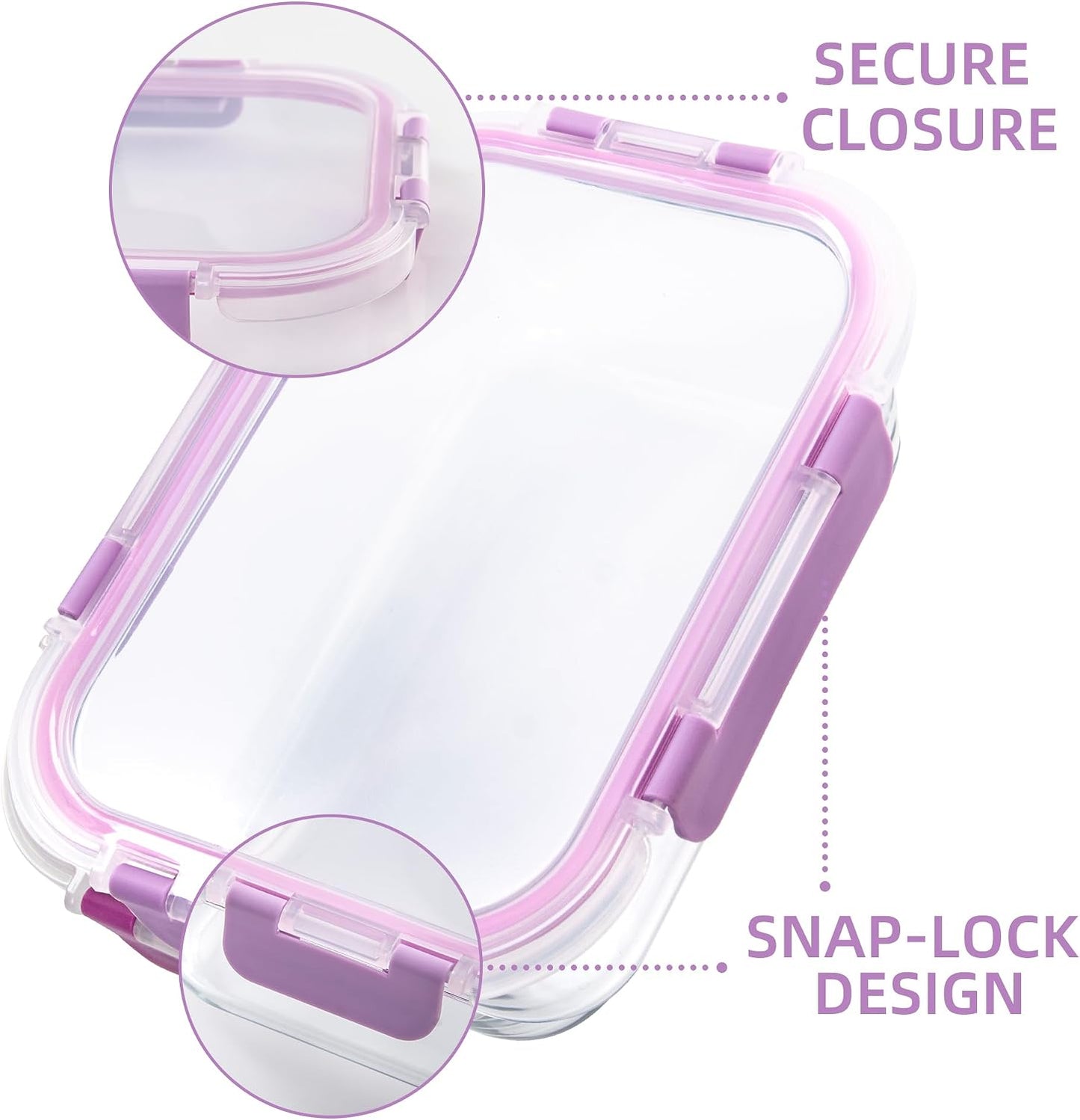 C CREST Airtight Food Storage Glass Containers with Locking Lids- 5 Large (32oz) and 5 Small (12oz), Leak-proof