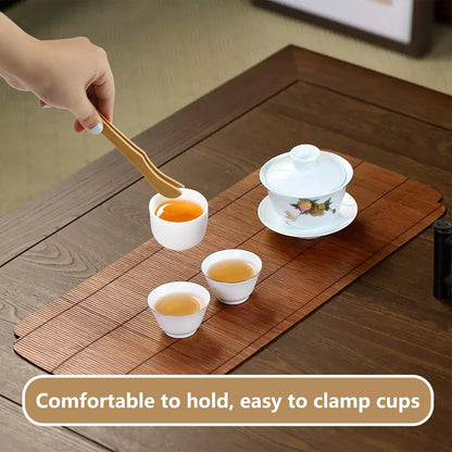 8Pcs Bamboo Toast Tongs, KUAOOAUK Wood Cooking Tongs, Reusable 7’’ Bamboo Kitchen Utensil, Toaster Tong for Fruits Bread Salad Pasta BBQ Cheese Bacon Fruits Tea Muffin