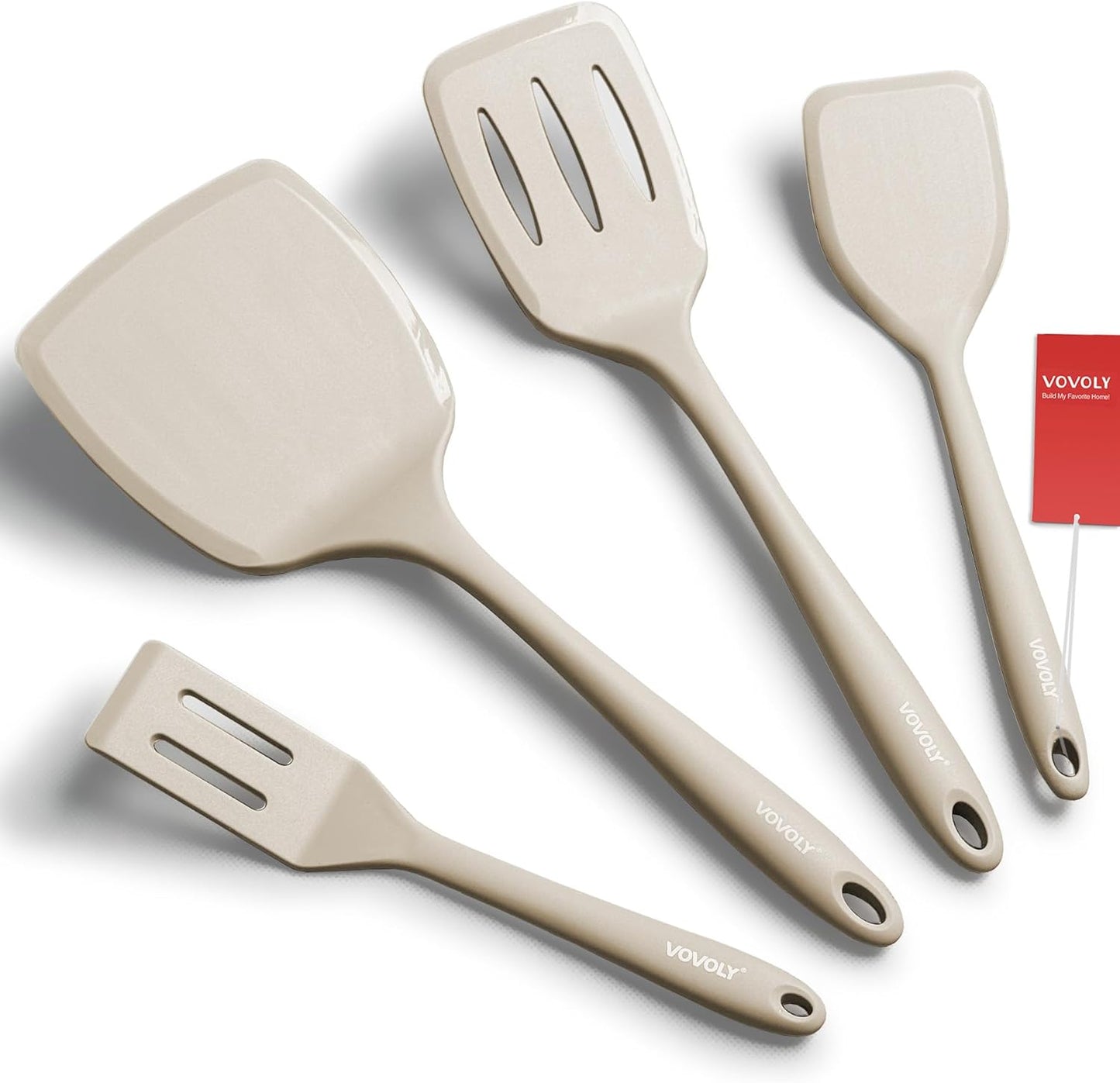 Silicone Spatula Set, 600°F Heat Resistant Silicone Spatula Turner Flipper for Cooking, Non Stick and Non Scratch Kitchen Utensils for Eggs & Pancakes, 4 Pack, Black