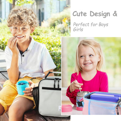 CaCTOUR Lunch Box Kids,Premium Insulated Lunchbox for Girls Boys,Soft Mini Cooler Bag Back to School Thermal Reusable Lunch Bag for Work School Picnic (Blue)