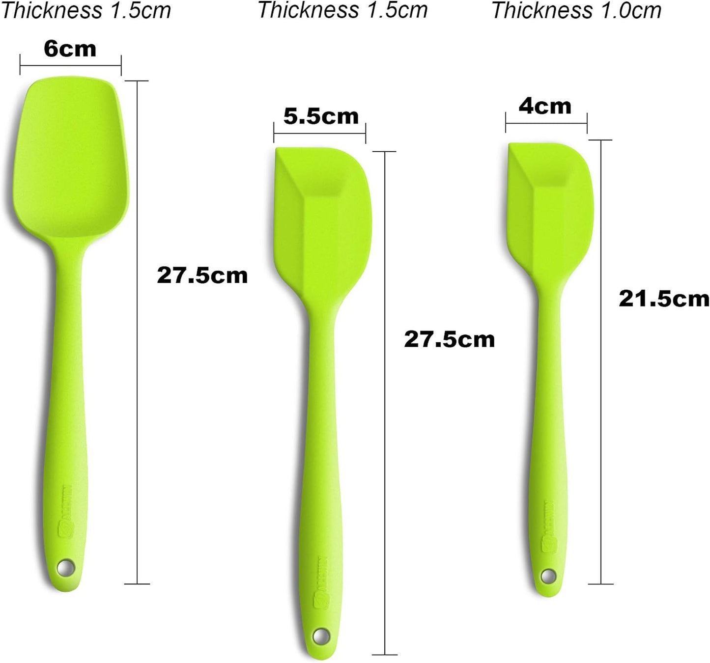 Silicone Spatula 3-piece Set, Ergonomic Handle High Heat-Resistant Spatulas, Non-stick Rubber Spatulas with Stainless Steel Core, Black