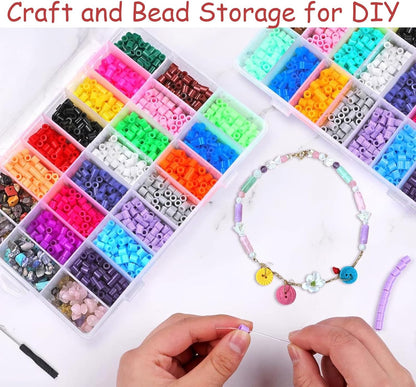 3 Pcs 36 Large Grids Clear Plastic Organizer Box with Adjustable Dividers,Multipurpose Fishing Tackle Box Craft Organizers Box for Bead,Jewelry,DIY Crafts,Art,Small Items Storage 3pack