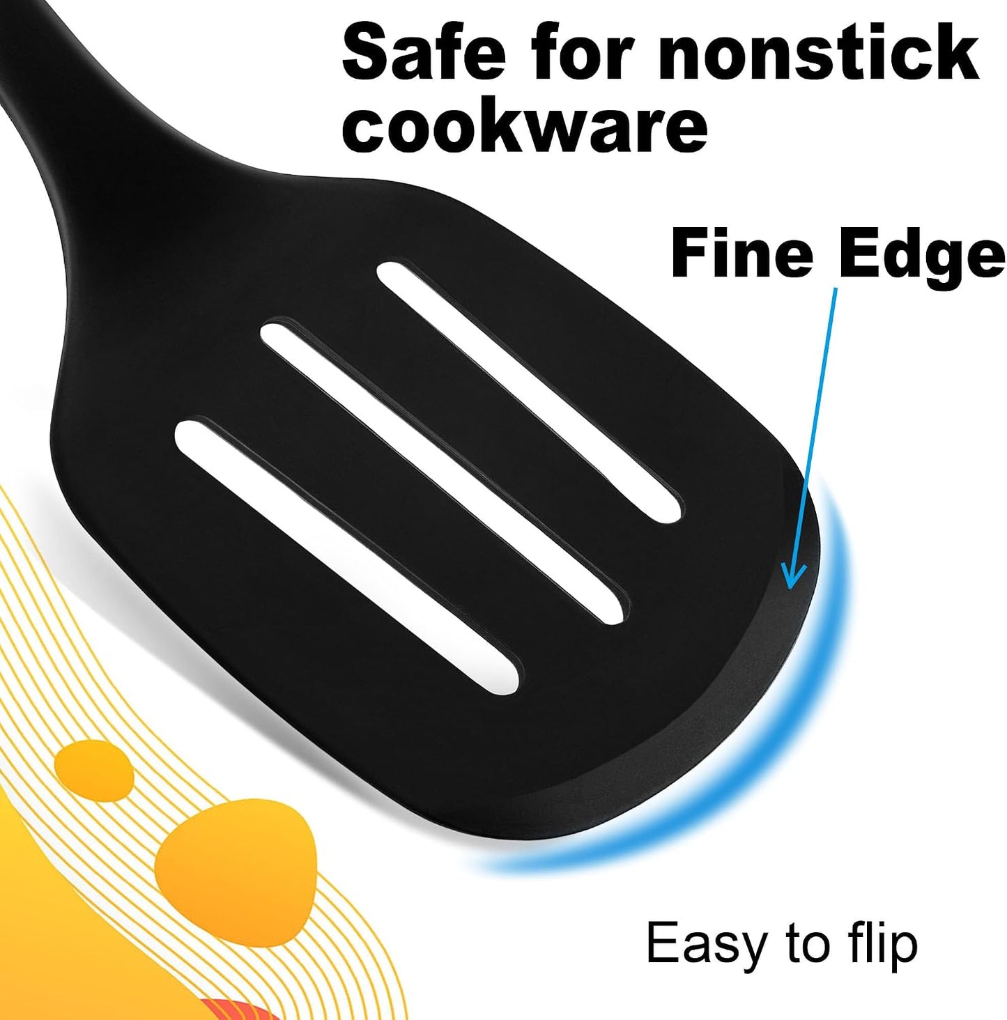 Heat Resistant Silicone Cooking Spatula and Spoon Set | BPA Free, For Nonstick Cookware, Large Cooking Utensils, For Serving, Mixing, Scraping, Dishwasher Safe