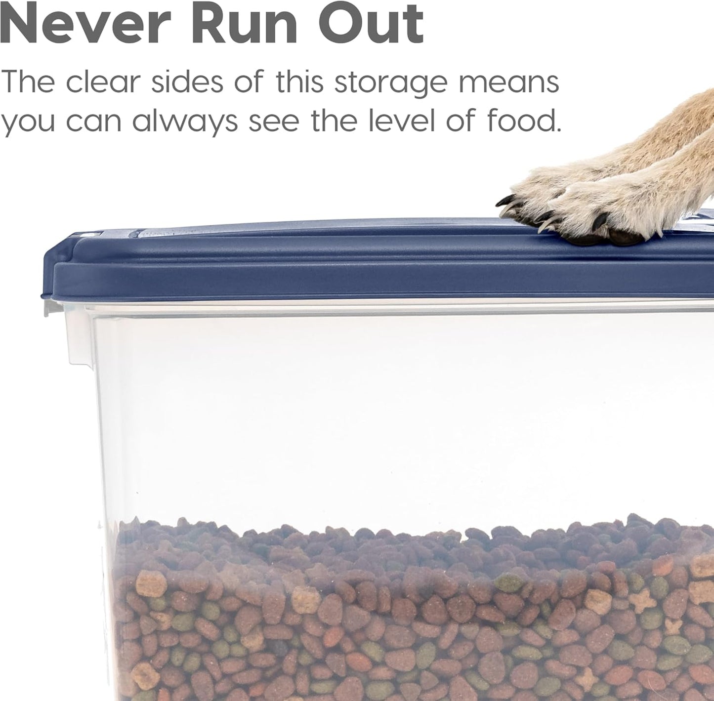 IRIS USA Dog Food Storage Container 30 lb + 11lb Airtight Combo, Stackable Pet Food Storage Bin with Wheels for Cat Dog Food, BPA Free, Made in USA, Black