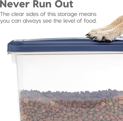 IRIS USA Dog Food Storage Container 30 lb + 11lb Airtight Combo, Stackable Pet Food Storage Bin with Wheels for Cat Dog Food, BPA Free, Made in USA, Black