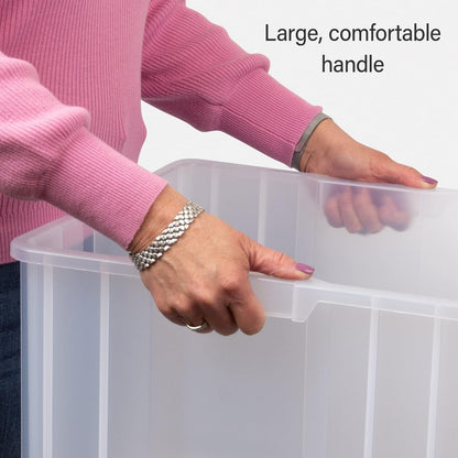 Akro-Mils 13018 Stak-N-Store Stackable Storage Bins, Heavy Duty Garage Storage Containers, Open Front Plastic Organizer for Tools, Shelves, Closet Organizer, 17-1/2" x 16-1/2" x 12-1/2", Clear, 2-Pack