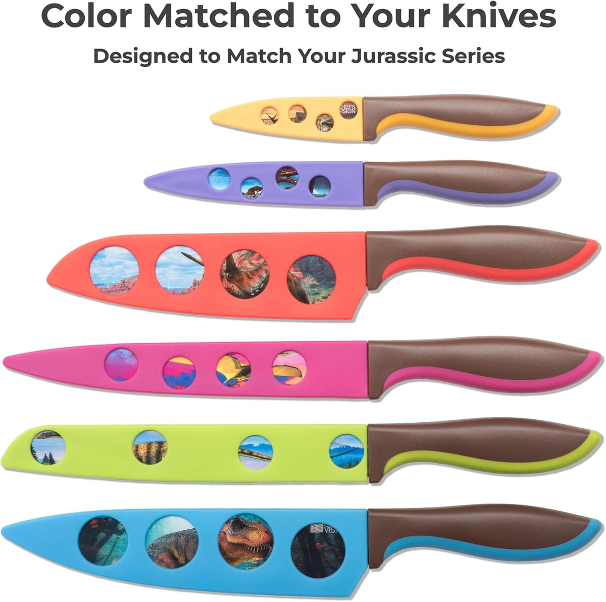 CHEF'S VISION Landscape BladeKeepers, 6 Color-Matched Knife Blade Covers